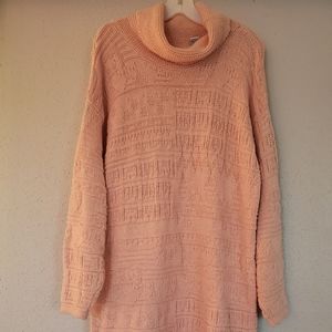 Peach Cowl Sweater Dress size L